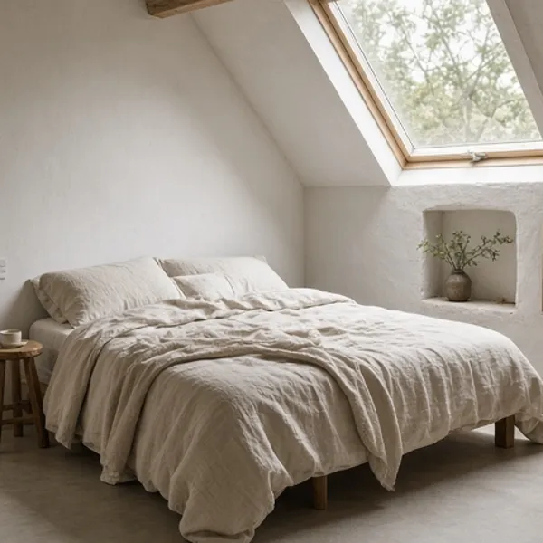AI-generated loft bedroom