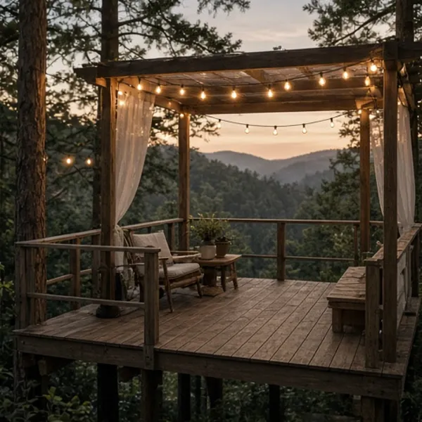 AI-generated treehouse deck